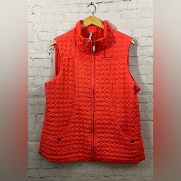 KATE PARK ORANGE LIGHTLY PADDED VEST WOMENS PLUS SIZE 1X - Picture 1 of 11